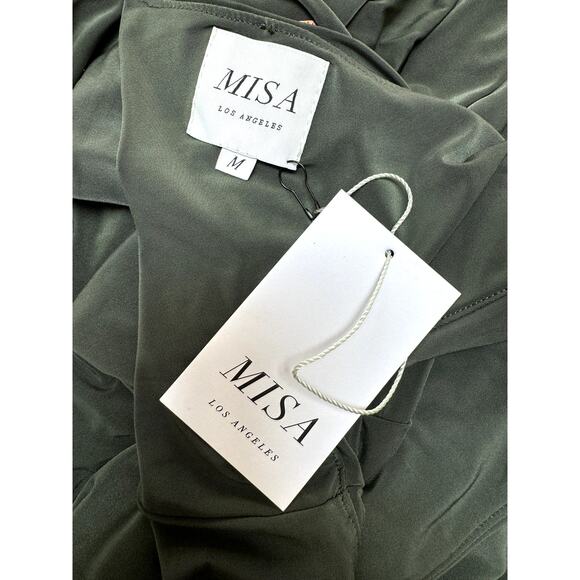 MISA Los Angeles Olive Green Lisa Front Knot Dress Size M - Picture 7 of 8